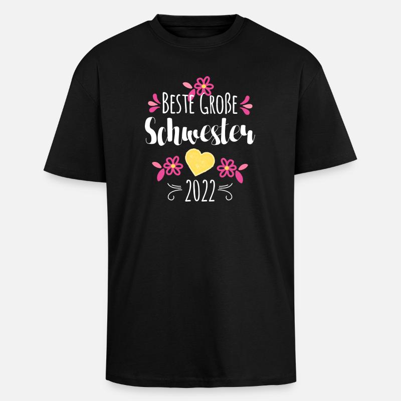 Beste Große Schwester 2022 - Oversized Heavyweight Unisex T-Shirt - Schwarz