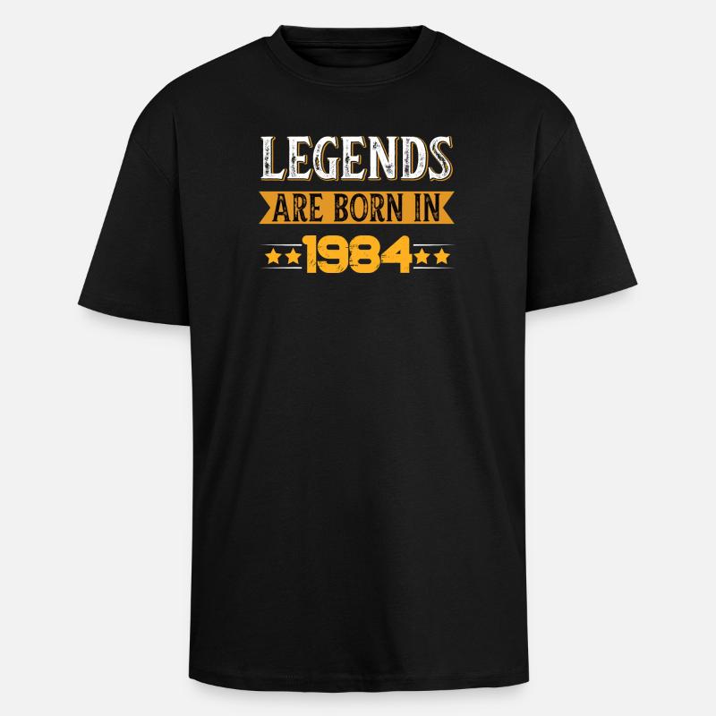 Legends Since 1984 Birthday Theme - Unisex Oversized Heavyweight T-shirt - black