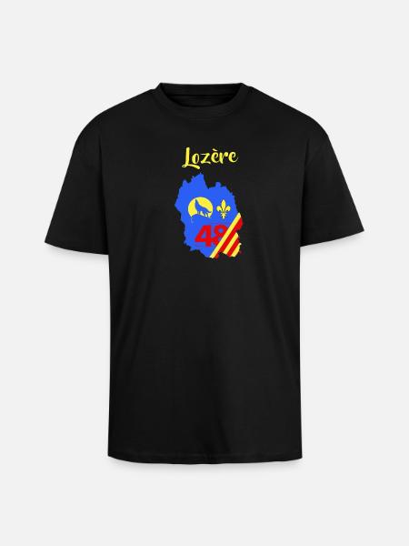 Lozère - T-shirt unisexe oversize épais - noir