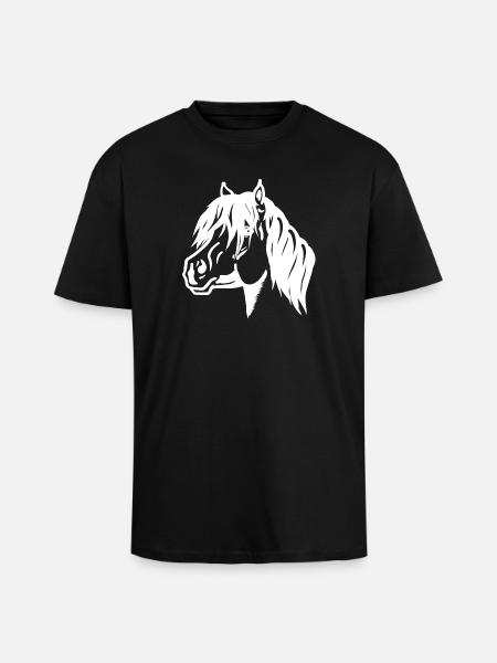 Pony Portrait white - Unisex Oversized Heavyweight T-shirt - black