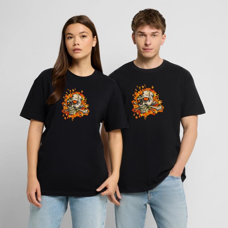 exploding skull Unisex Oversized Heavyweight T-shirt