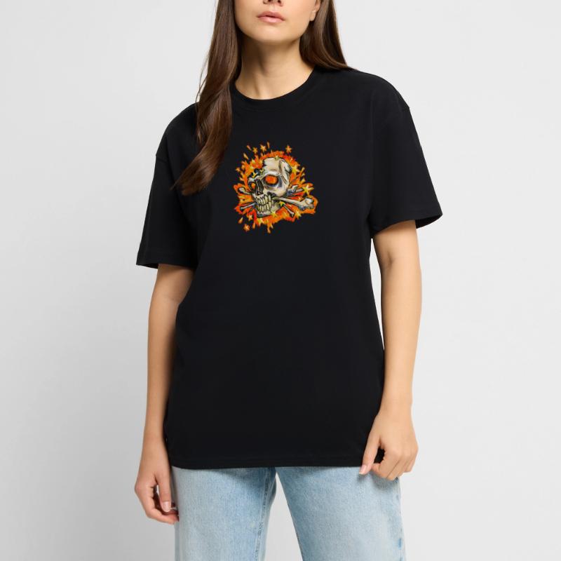 exploding skull Unisex Oversized Heavyweight T-shirt