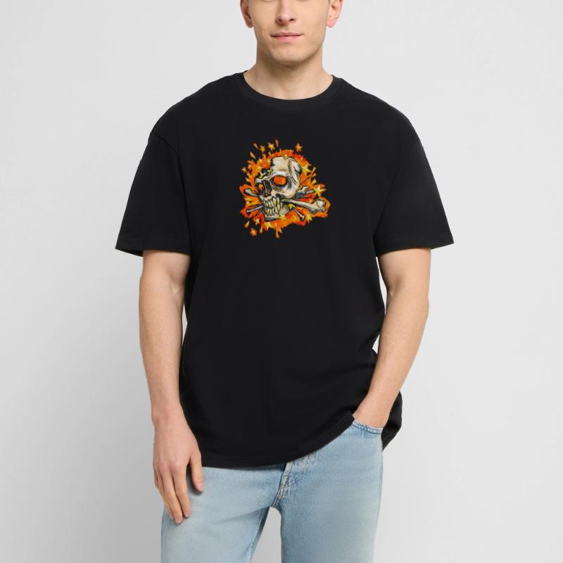 exploding skull Unisex Oversized Heavyweight T-shirt