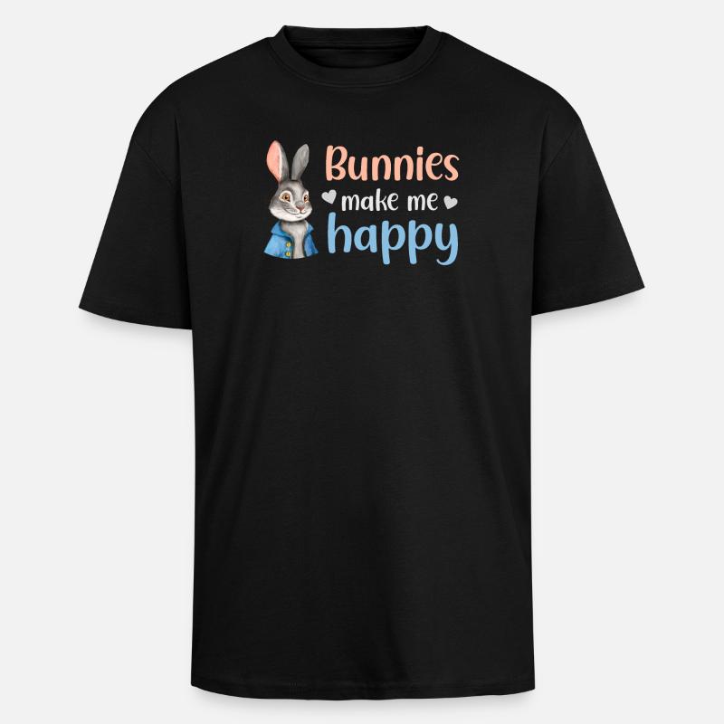 Rabbit Rabbit - Unisex Oversized Heavyweight T-shirt - black