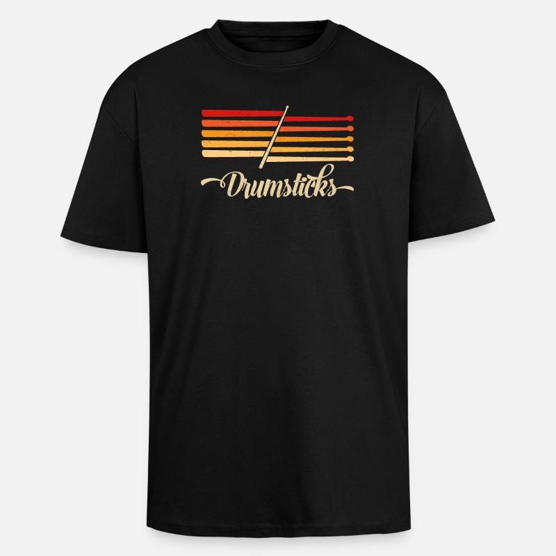 Drummer Drumsticks " Drumsticks » - T-shirt unisexe oversize épais - noir