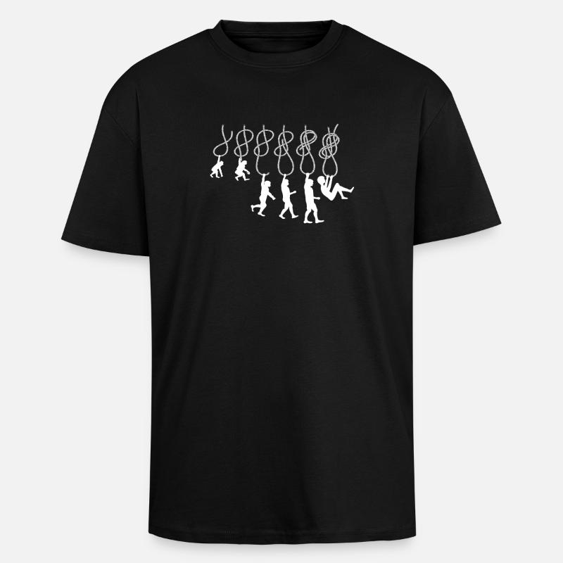 Evolution Klettern Kletterknoten Achter Knoten - Oversized Heavyweight Unisex T-Shirt - Schwarz