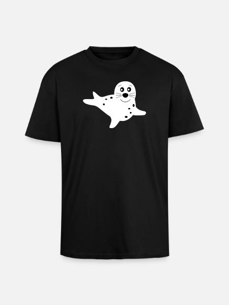 sæl hvide sæler sæler dyr - Unisex oversized heavyweight t-shirt - sort