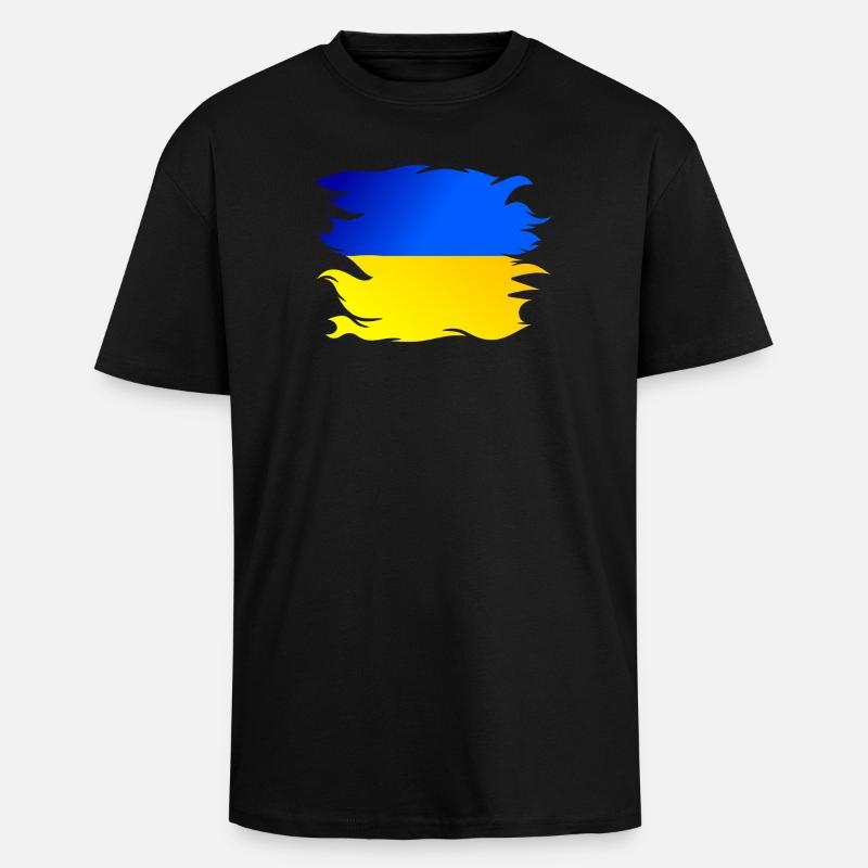 Drapeau de l’Ukraine Drapeau - T-shirt unisexe oversize épais - noir