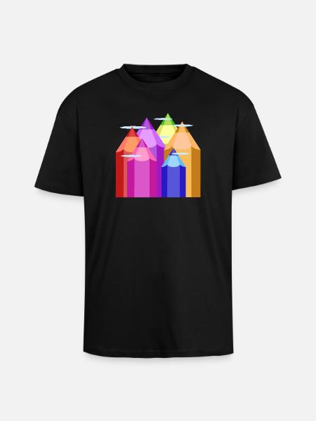 Pics de couleur - T-shirt unisexe oversize épais - noir