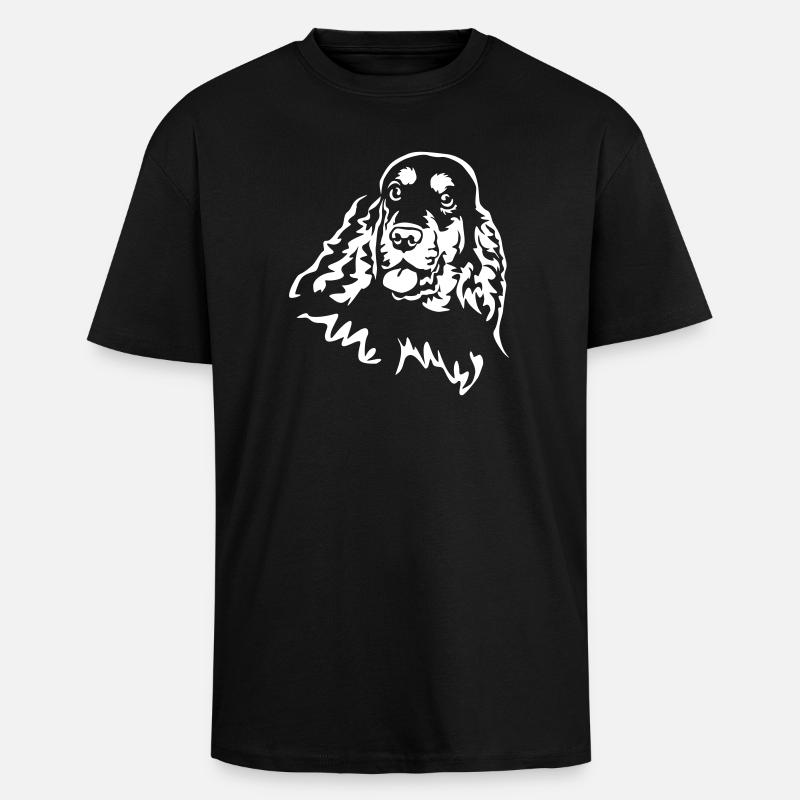 Cocker Spaniel Head « Black Edition » - T-shirt unisexe oversize épais - noir