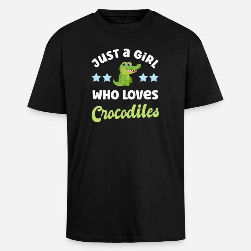 Krokodil Krokodile - Oversized Heavyweight Unisex T-Shirt - Schwarz