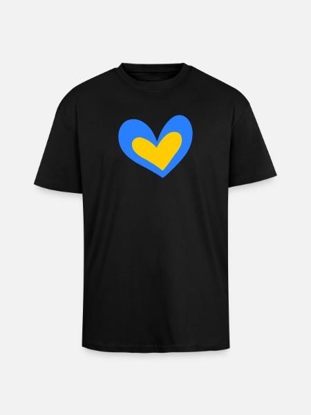 Ukraine Cœur - T-shirt unisexe oversize épais - noir