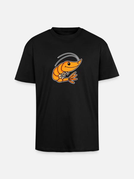 Crevette - T-shirt unisexe oversize épais - noir