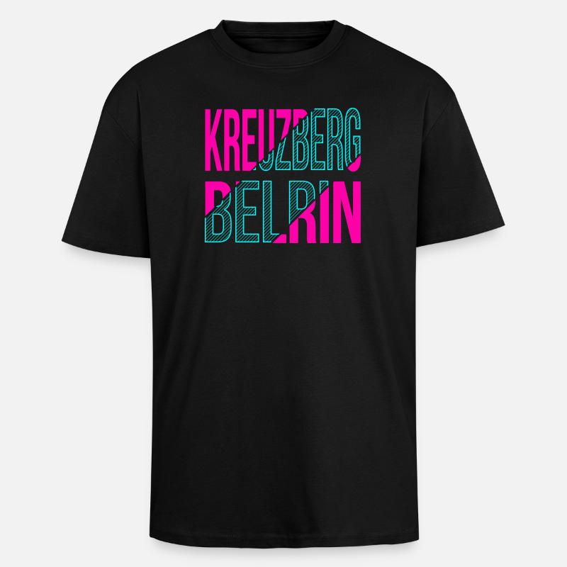 Kreuzberg Berlin Design - Oversized Heavyweight Unisex T-Shirt - Schwarz