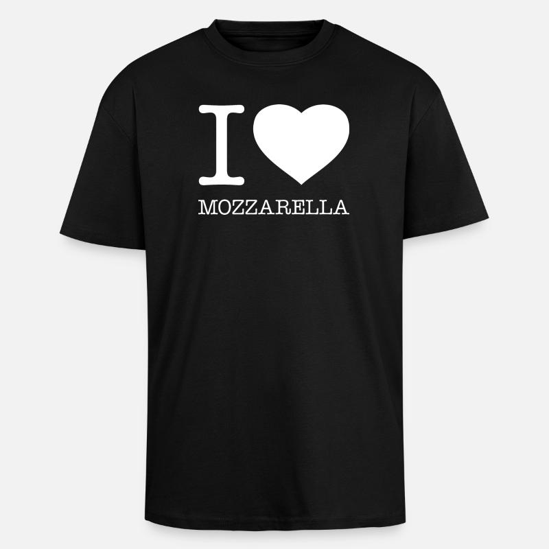 J’ADORE LA MOZZARELLA - T-shirt unisexe oversize épais - noir