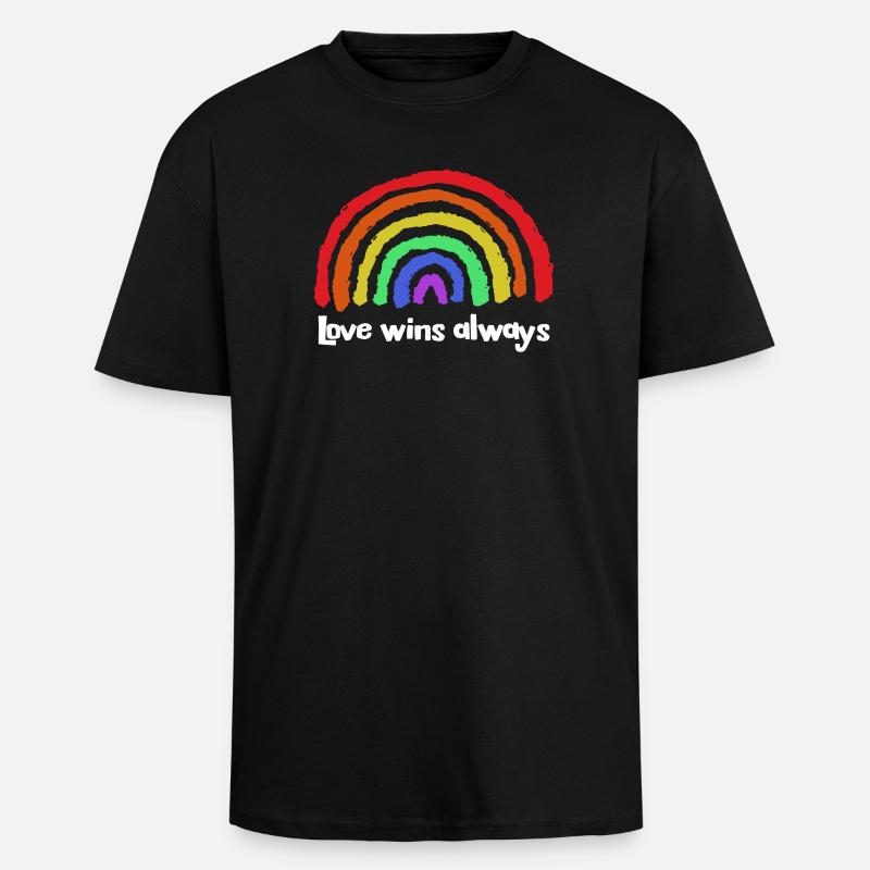 Liebe Statement Frieden Regenbogen Freiheit - Oversized Heavyweight Unisex T-Shirt - Schwarz