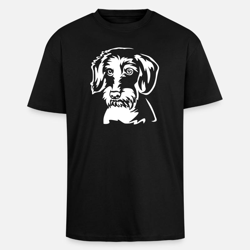 Dackel Kopf "BlackEdition" - Oversized Heavyweight Unisex T-Shirt - Schwarz