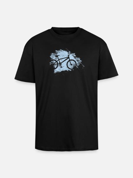 Brushstroke Bicycle Splash - Unisex Oversized Heavyweight T-shirt - black