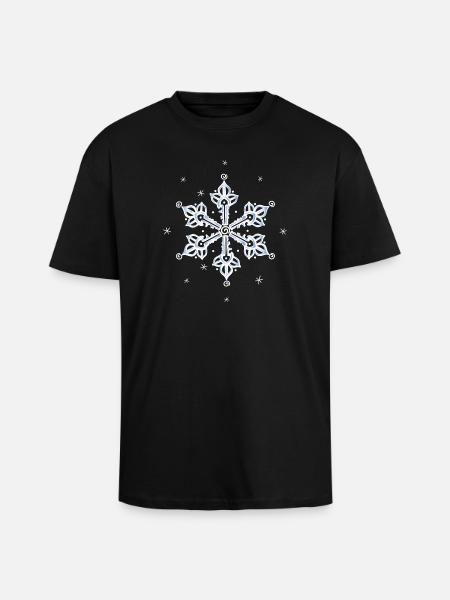 Snowflake Snow - Unisex Oversized Heavyweight T-shirt - black