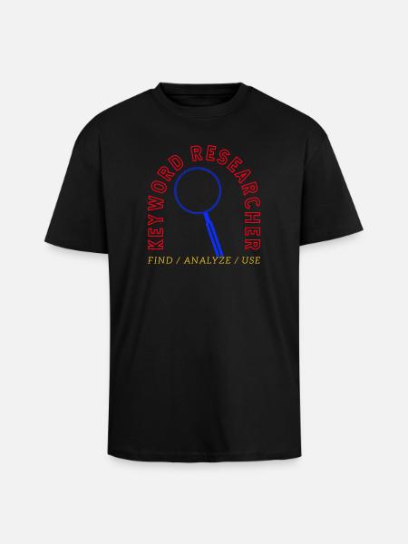 Logo for forstørrelsesglass for søkeordforskning - Unisex oversized t-skjorte i kraftig kvalitet - svart