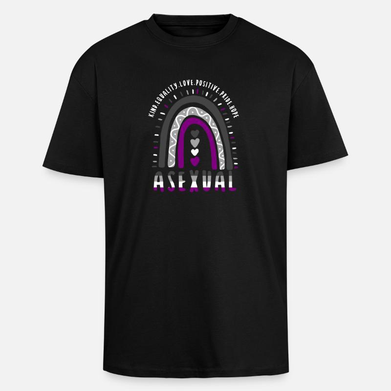 Asexual Pride Ace Pride Boho Regenbogen - Oversized Heavyweight Unisex T-Shirt - Schwarz