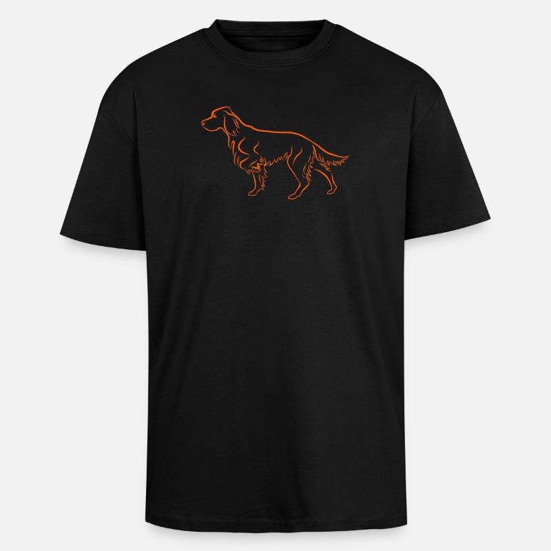 Setter ci-dessus en orange - T-shirt unisexe oversize épais - noir