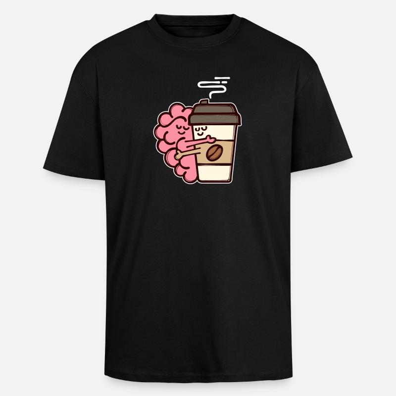 Kaffee Trinken Kaffeebohnen Kaffeeliebhaber - Oversized Heavyweight Unisex T-Shirt - Schwarz