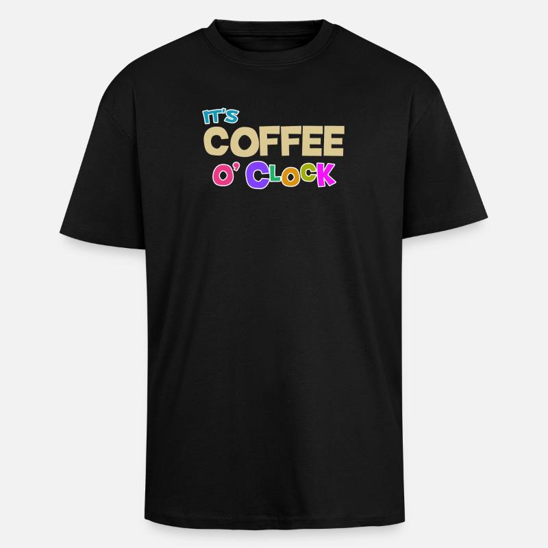 Cool Kaffee Koffein Statement Kaffeeliebhaber - Oversized Heavyweight Unisex T-Shirt - Schwarz