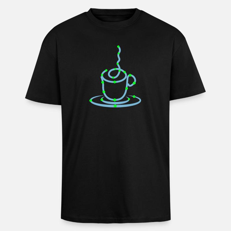 Coffee Cup Coffee Lovers Coffee Drinking - Unisex Oversized Heavyweight T-shirt - black