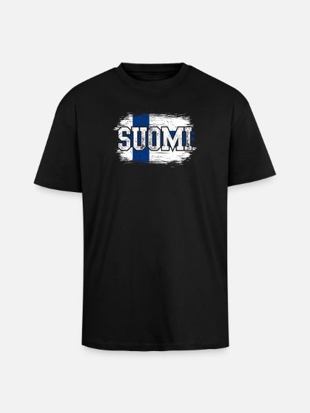 Suomi - Unisex Oversized Heavyweight T-shirt - black