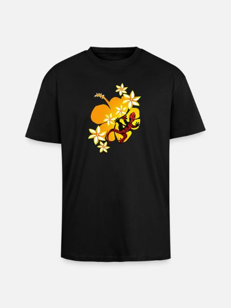 TERIKI (Red Moko) - Unisex Oversized Heavyweight T-shirt - black