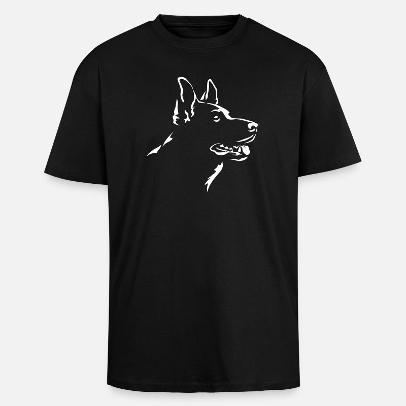 German Shepherd Head "Black Edition" - Unisex Oversized Heavyweight T-shirt - black