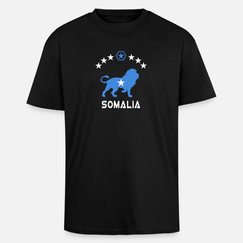 Somalia Löwen Design - Oversized Heavyweight Unisex T-Shirt - Schwarz