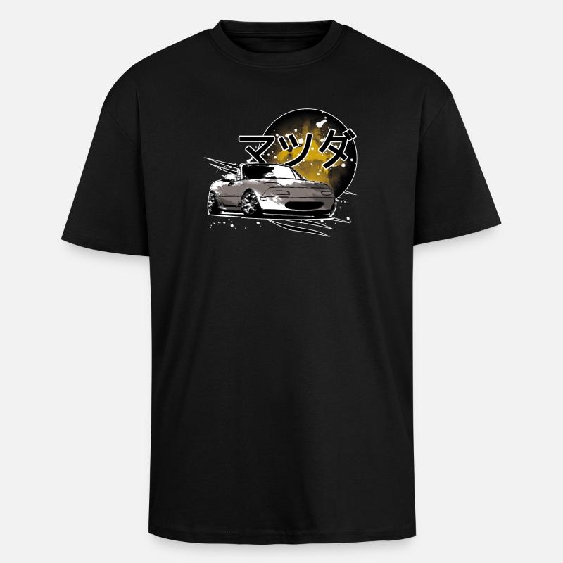 Japanisches Auto Miata Mx5 - Oversized Heavyweight Unisex T-Shirt - Schwarz
