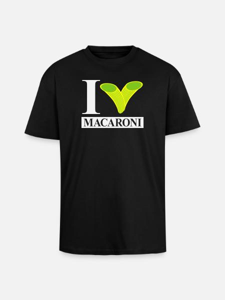 J’adore les macaronis - T-shirt unisexe oversize épais - noir
