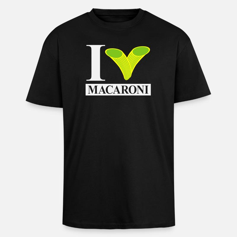J’adore les macaronis - T-shirt unisexe oversize épais - noir