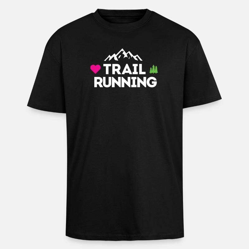 J’adore le Trail Running - T-shirt unisexe oversize épais - noir