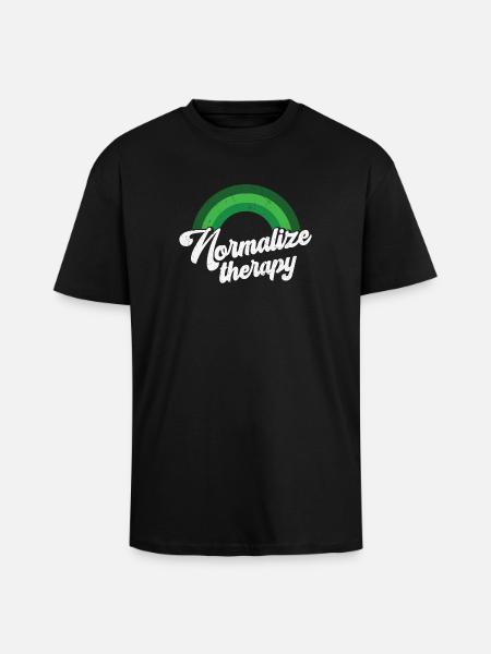 Rainbow Mental Health Therapy - Unisex Oversized Heavyweight T-shirt - black