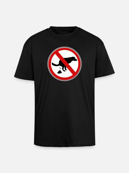 Hunde scheiße Verbotsschild - Oversized Heavyweight Unisex T-Shirt - Schwarz