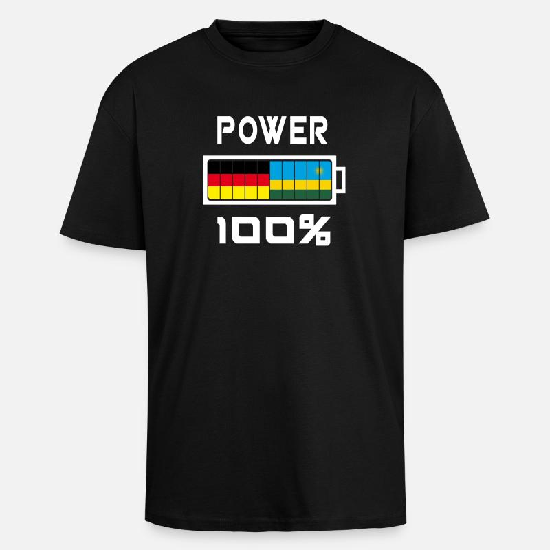 Germany and Rwanda Power 100% - Unisex Oversized Heavyweight T-shirt - black