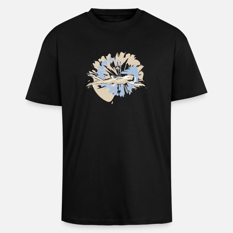 Valentine's Day Swimmer - Unisex Oversized Heavyweight T-shirt - black