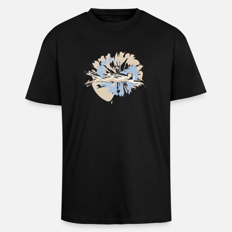 Valentine's Day swimmers in competition - Unisex Oversized Heavyweight T-shirt - black