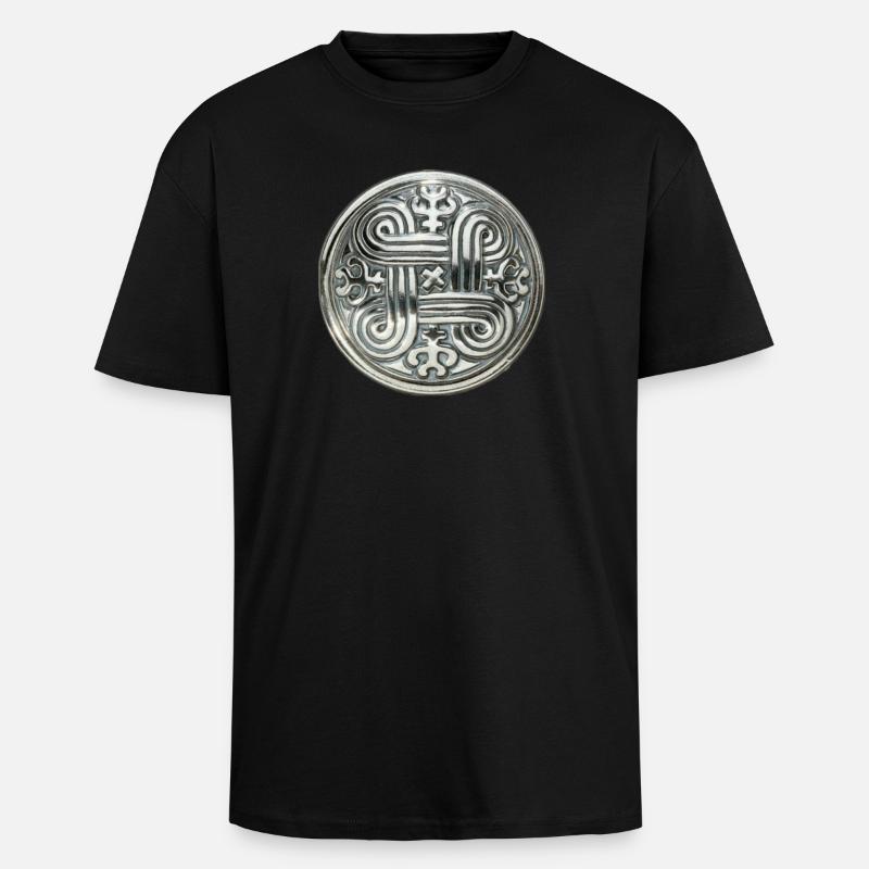 Kaleva Silber Ornament - Oversized Heavyweight Unisex T-Shirt - Schwarz