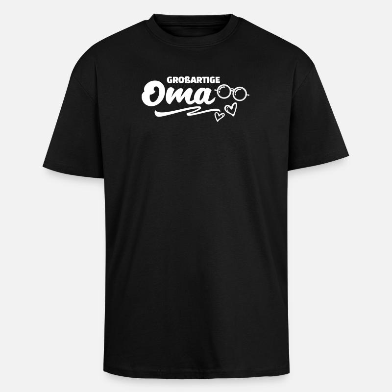 Großmutter Cool Oma Statement Brille Großmama - Oversized Heavyweight Unisex T-Shirt - Schwarz