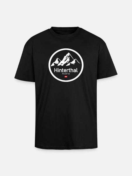Hinterthal Alpenlogo Kreis - Oversized Heavyweight Unisex T-Shirt - Schwarz