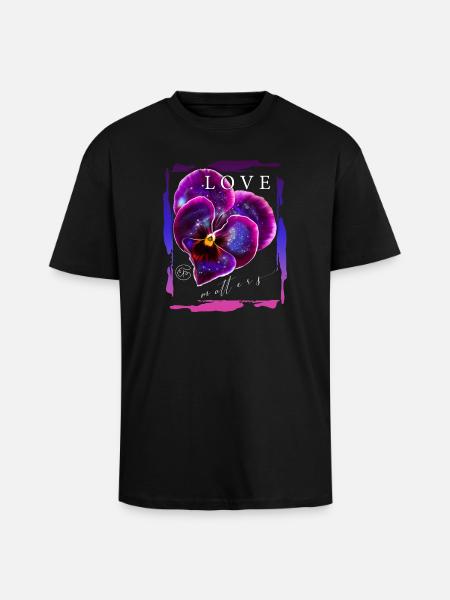 L’amour compte Fleur Saint-Valentin Dicton romantique - T-shirt unisexe oversize épais - noir