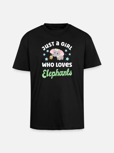 Elephant Elephants - Unisex Oversized Heavyweight T-shirt - black