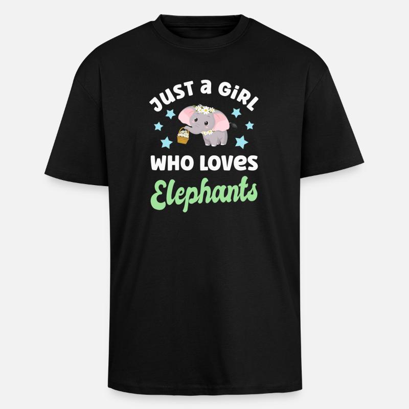 Éléphants éléphants - T-shirt unisexe oversize épais - noir