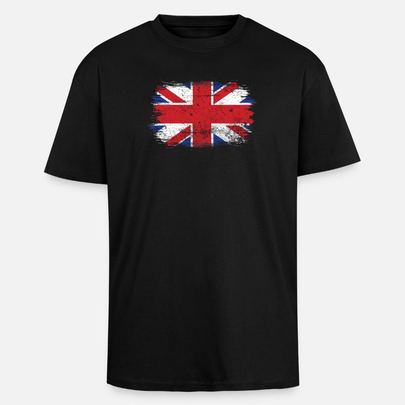 Pinselstrich Union Jack Flagge - Oversized Heavyweight Unisex T-Shirt - Schwarz