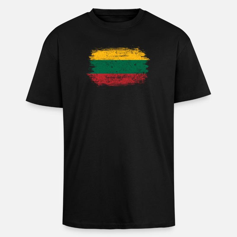 Coup de pinceau Pan-Drapeau vibrant - T-shirt unisexe oversize épais - noir